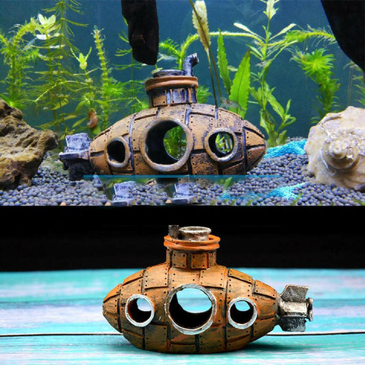 ejemplo figura submarino decoración acuario