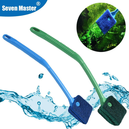 Versión azul y verde de cepillo limpiador para acuario